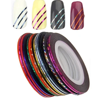 30Rolls Striping Benzi de Linii Colorate de Unghii Autocolante de Unghii DIY Kit Manicaure Frumusete decoratiuni pentru UV Gel lac de Unghii Imagine 2