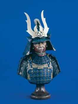 1/10 Turnat Rasina Figura Model De Kit De Asamblare Rășină Bust Antic Samurai Warrior Șef Nevopsite Imagine 2