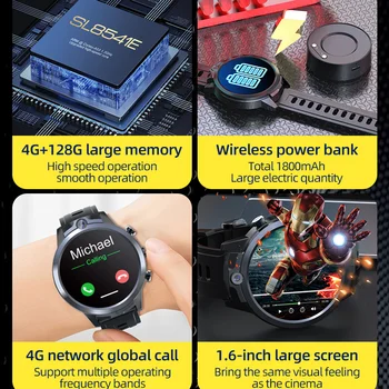 NOI LZAKMR X600S 4G LTE Smartwatch Android Dual Camera 4G 128GB GPS Om WiFi Apel Video Temperatură Joc Pentru IOS Android HUAWEI Imagine 2