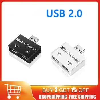 Mini 2.0 USB Splitter 1 Mascul la 2 Port de sex Feminin Hub USB Adaptor Convertor USB Hub ABS Pentru Tableta Telefon Accesorii de Încărcare Imagine 2