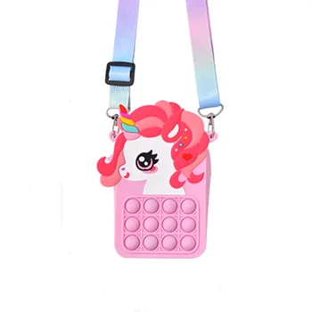 Noi Popite Unicorn Sac Spotify Premium Pungă De Silicon Fata Kawaii Messenger Bag Degetul Copiilor Împinge Balon De Jucărie Geanta Cadou Imagine 2