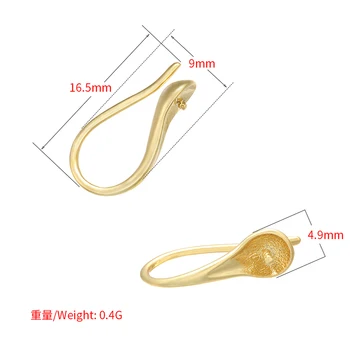 ZHUKOU două perechi de Alamă Simplă neregulate în formă de U lingura cercei Cârlige pentru femei lucrate manual DIY cercei accesorii model: VE104 Imagine 2