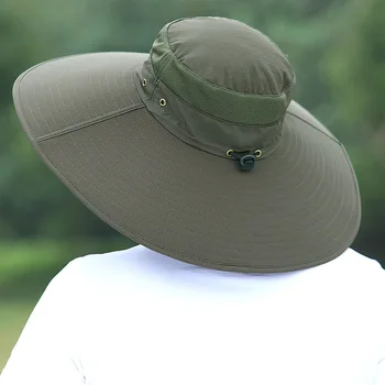 15 cm, Margine Largă Găleată Pălărie Pentru Bărbați Impermeabil Pescuit Capace de Vară UPF50+ Pălării de Soare de sex Masculin Respirabil în aer liber, Drumeții Boonie Capac Imagine 2