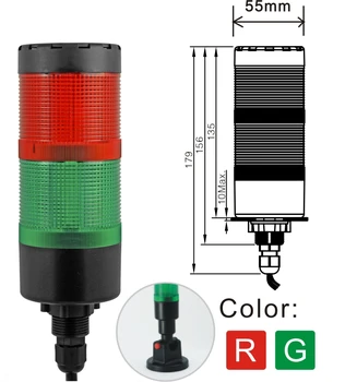 ELEWIND 55mm LED Semnal Turn Incontinous Lumină sau Lumină Continuă Cu Buzzer(YWJD-55A/D/2/RG/24V la 220V) Imagine 2