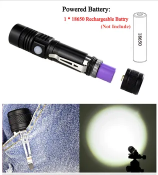 Puternic Lanterna Led-uri USB Utilizarea Reîncărcabilă 18650 Baterie Zoom Lanterna T6 LED-uri Lampă de Mână cu Lumina Flash Pentru Camping, Drumeții Lucru Imagine 2