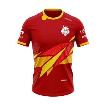 Vara 3D Imprimate G2 Joc de Echipa Națională Uniformă Bărbați iute Uscat T-shirt de E-Sport Fani Maneci Scurte Bărbat în aer liber Strada de Uzura Imagine 2