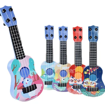 Ukulele Copii Mici Chitara Model de Jucărie Muzică Iluminare Simulare Joc Educativ de Educație Timpurie Instrument Muzical Imagine 2