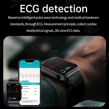2023 Glucoza din Sange Ceas Inteligent Bărbați de Sănătate ECG Monitorizarea Tensiunii Arteriale Sport Fitness Ceas IP68 rezistent la apa Smartwatch Pentru Xiaomi Imagine 2