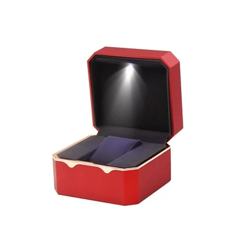 Noua Moda LED Ceas Cutie Lux de Bijuterii Brățară Ceas de mână Cutii Cu Perna Pachet de Caz Suport de Stocare Titular Imagine 2