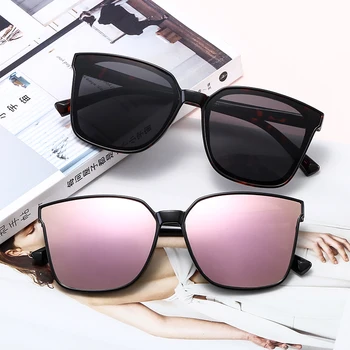 Vintage Supradimensionate Pătrat ochelari de Soare pentru Femei Brand Designer de Lux Retro Cadru Negru Ochelari de Soare pentru Femei Femei UV400 Nuante Imagine 2