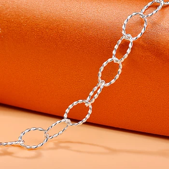 S925 liber lanț lanț lanț răsucit în formă de lanț os lanț colier bratara de picior lanț accesorii bijuterii DIY accesorii Imagine 2