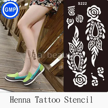 6pcs/lot Stencil Tatuaj Temporar foi de tatuaj cu Henna inserați codul reutilizabil Șablon profesional new glitter materiale pentru Pictura Imagine 2