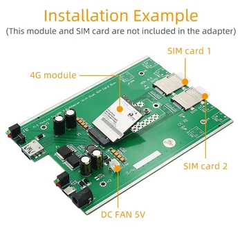 Unitati solid state(M. 2) 4G/5G Modulul de La USB 3.0 Adaptor Cu Cooler Ventilator/Dual Slot pentru Card SIM Și Auxiliare de Putere