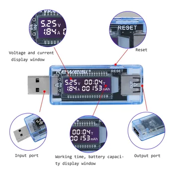 USB Curent Tensiune Capacitate Tester Metru Volți Curent Tensiune Detecta Mobil, Detector de Putere Încărcător de Baterie Capacitate Tester