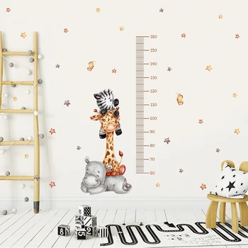 Desene animate pentru Copii cu Înălțimea de Măsurare Girafa Animale Autocolant Perete Stele Vinil Copii Pepinieră de Artă Decalcomanii pentru Camera pentru Copii Decor Acasă