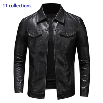 Hot-vânzare Colecția de piele jacheta/geaca de piele barbati toamna iarna motocicleta haina de piele 5XL / faux din piele PU Haina