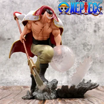 24CM One Piece Anime Figura Pvc Alb Barba Pirat Edward Newgate Luptă Versiunea cu Paloș de Acțiune Figura Model de Colectie