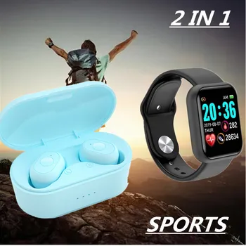 Ieftine Bluetooth fără Fir Căști cu Smart Watch , Sport Fitness Brățară Inteligent, In-ear Cască Dopuri de urechi pentru Gaming