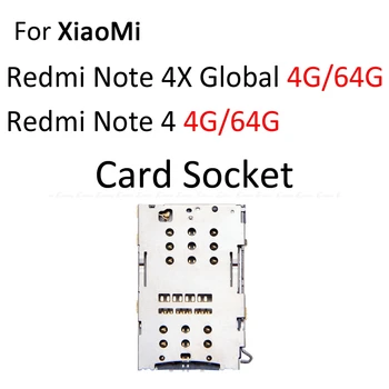 Sim Card Tray Holder Adaptor Micro SD Reader Soclu Conector Slot Pentru XiaoMi Redmi Note 4 4X Global Piese de schimb