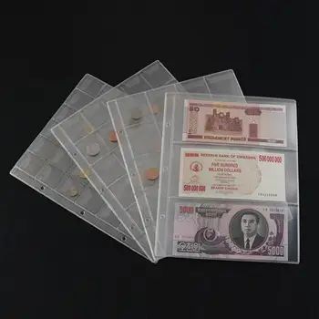 5pc de Plastic Clar Monedă Titularii Folder Foi de Stocare Bani Colectare PVC Albume de Colectare Pungi 252*200mm