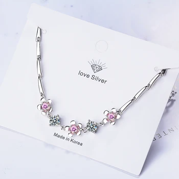 Noi Sosiri Argint 925 Flori de Cires Floare Bratari & Bratari Bratara Fashion Pentru Femei Sterling-silver-bijuterii