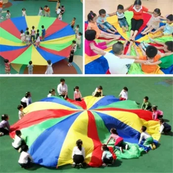 2M Diametru Exterior Camping Rainbow Umbrelă Parasuta Jucărie Sari-Sac Interactive de lucru în Echipă Joc Jucărie Pentru Copii Cadou de Dezvoltare
