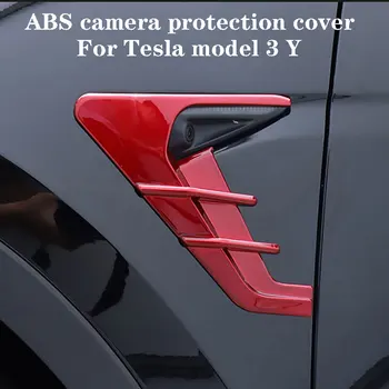 Camera capac protecție Ornamente din fibra de Carbon ABS Partea Fender Pentru Tesla model 3 Y 2 BUC