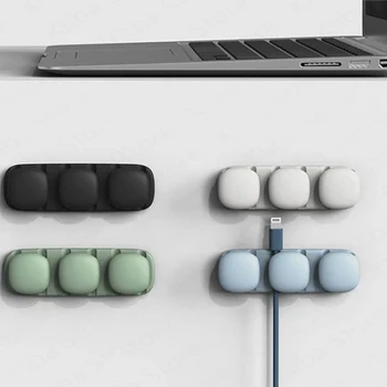 Organizator de cablu Wire Management Suport Flexibil USB Cablu Bobinator Ordonat Silicon Clipuri Pentru Mouse Tastatura Casti Protector