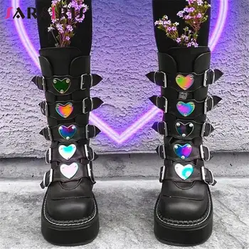 SaraIris INS Fierbinte de Vânzare de Mari Dimensiuni 43 Negru Pene Inima Cataramă de închidere cu Fermoar Cosplay Platforma Cizme Femei Punk Gothic Lolita Pantofi Femei