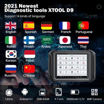Cele mai noi XTOOL D9Pro instrumente de Diagnosticare Auto cu Harta Topologie XTOOL D9 Pro DoIP/POT FD Cheie de Programare ECU Codificare 42+ Resetează