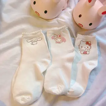 Sanrio Șosete Kuromi Cinnamoroll Hello Kitty Hello Kitty Desene Animate Ciorapi Student Sosete Sport, Sosete Fericit Ciorap Femei