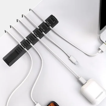 5 Gaura USB Organizator de Sârmă Bobină pentru Cablu de Încărcare Telefon Linie Casti Cablu Bobinator Înveliș Desktop Silicon Management Clip