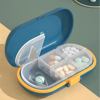 4/6Grids Medicina de Călătorie Cutie Organizator Mini Carry-on Container de Depozitare Medicina Cutter Compartiment Sigilat Pastilă Mică Cutii