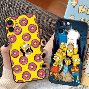 The Simpsons Desene animate Dragoste Pentru Apple iPhone 13 12 11 Pro mini XS MAX XR X 7 8 6 5S Plus Silicon Negru Moale Caz de Telefon