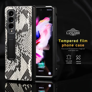 LANGSIDI de Lux Crocodil python piele naturala Caz de Telefon Pentru Samsung Galaxy Z Fold 4 5g Kickstand cazuri Pentru zfold 4 Capac