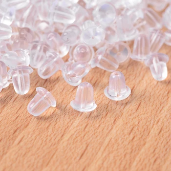 300Pcs Dopul de Plastic Clar Cercei Spate Silicon Transparent Dopul Mini Ureche Capac Pentru Femei Cercei Accesorii Bijuterii