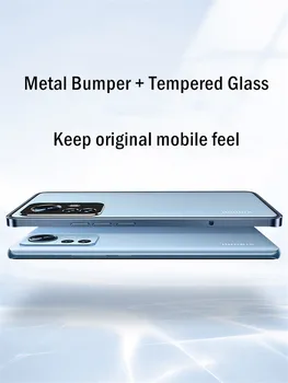 Metal Bara De Protecție Caz Pentru Xiaomi Mi 12 Pro Km 11 Ultra Caz Cadru De Aluminiu Capacul Pentru Xiaomi Mi 12 De Lux Sticlă Telefon Rezistent La Socuri Caz