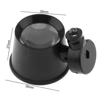 10X 20mm Portabile Mini Magnifing ABS + Lentile Acrilice Masca de Ochi Stil Lupa cu Lumina LED-uri pentru Ceas / Electronice de Reparare