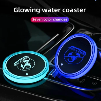 LED-uri auto Coaster 7 Culori Luminoase RGB Lumina Mat Cu Senzor de Lumină, Apă Coaster Pentru Fiat Stilo Abarth Palio Bravo Accesorii Auto