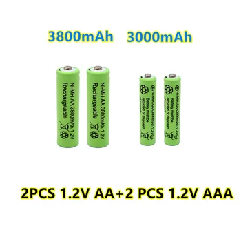 Noul 1.2 V AA 3800mAh NI-MH Baterii Reincarcabile+1.2 V AAA 3000 mAh Rechageable baterie NI-MH baterie
