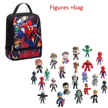 Marvel 24 Buc Figura De Acțiune Cu Desene Animate Masa Școală Sac Cifrele De Colectare De Jucării Captain America Spiderman Pvc Model De Cadouri Pentru Copii