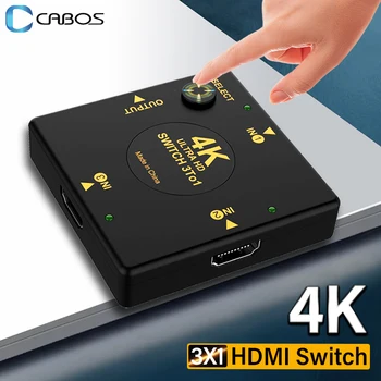 4K HDMI Switch Splitter Compatibil HDMI 1.4 3 Intrări 1 Ieșiri Comune Controller Hub Adaptor Pentru Laptop PS4 la TV prin HDMI Imagine 2