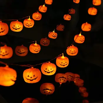1.5 M 10 LED-uri Decoratiuni de Halloween LED Lumini Șir Craniu Fantomă Lumini cu Baterii pentru Acasă Petrecere de Halloween Decor Consumabile Imagine 2