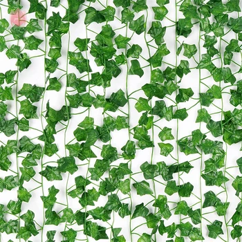 1 buc de Viță de vie Verde Decor Acasă de Mătase Artificială Ivy Perdeaua de Frunze de Plante Ghirlanda Creeper Fals Frunze de Nunta Petrecere in Gradina Decor Imagine 2