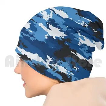 Digital Blue Camo Cap Pălărie Tricot 1598 Cap De Imprimare Militare De Camuflaj Model Abstract Forme Retro Camuflaj Camuflaj Imagine 2