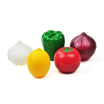 Ceapa Verde Piper Usturoi în Formă de Recipiente pentru Alimente de Lamaie Fructe Proaspete Cutie din Plastic Legume Proaspete-păstrarea Cutie Depozitare Frigider Imagine 2
