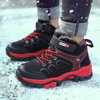 2023 Iarna Snow Boot Băiat Blana Ține De Cald Sport În Aer Liber, Drumeții Pantofi De Alpinism Pantofi Anti Skid Gheara Incaltaminte Copii Adidasi Imagine 2
