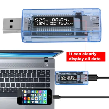 USB Curent Tensiune Capacitate Tester Metru Volți Curent Tensiune Detecta Mobil, Detector de Putere Încărcător de Baterie Capacitate Tester Imagine 2