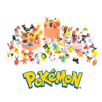 100buc Pokemon Anime Figuri de Mari Dimensiuni de 5-6cm Aleatoare 10/20/40/50PCS Modelul de Acțiune Drăguț Jucărie Reale Pikachu Copii Cadou de Ziua de nastere Imagine 2