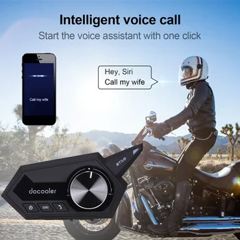 Docooler BT18 Wireless Casca Motocicleta Cască BT 5.0 IPX6 Impermeabil de Motociclete Căști cu Microfon Suport de Răspuns Automat Imagine 2